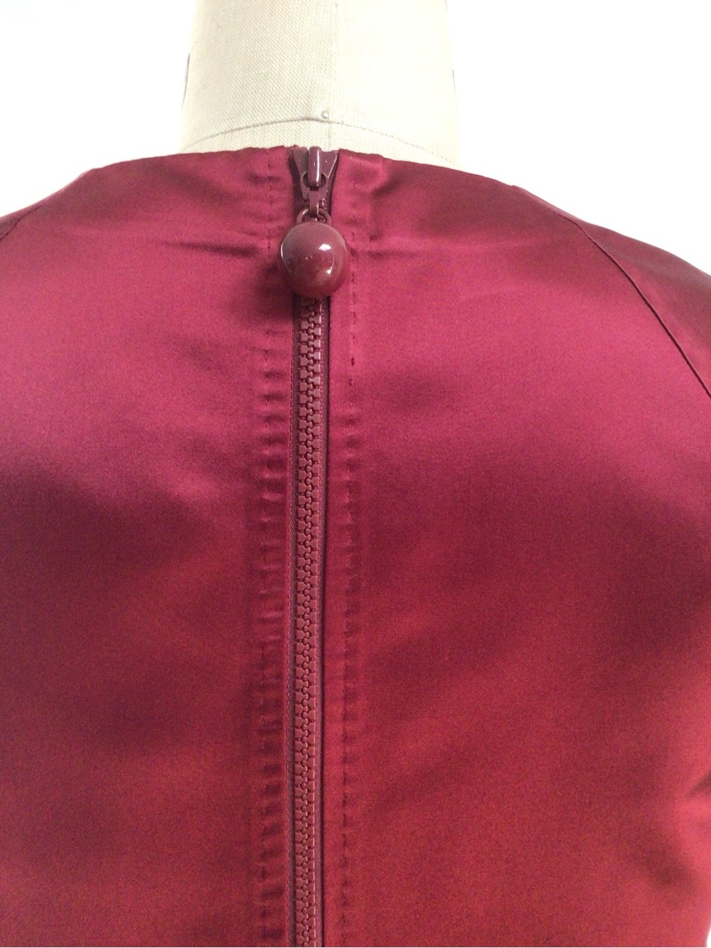 Moschino Garnet Silk Midi Dress with Draped Neck - Picture 6 of 12